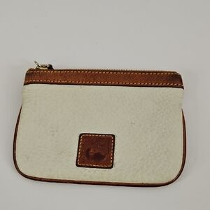 DOONEY AND BOURKE Vintage Cream And Brown Leather Pouch